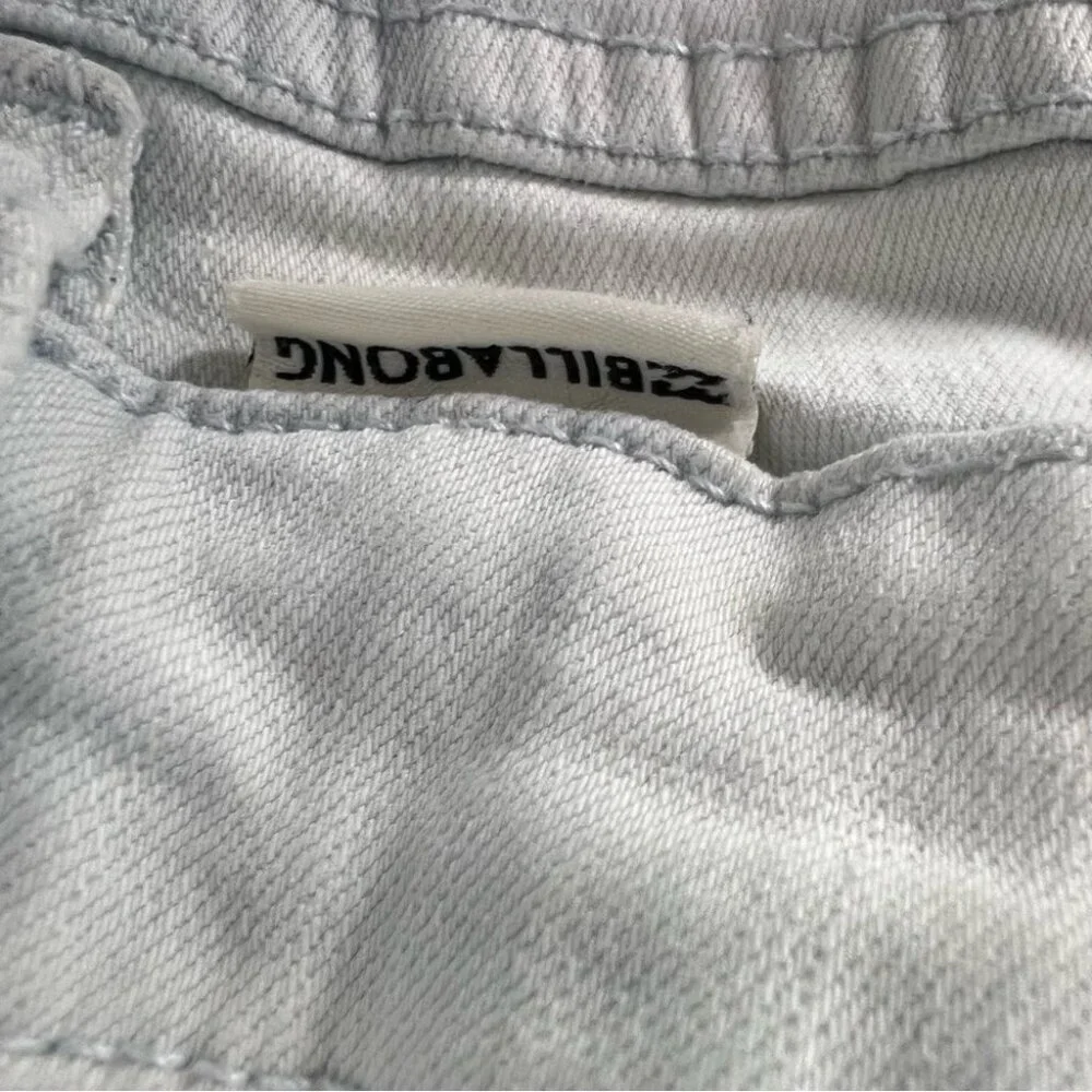 Billabong jeans shorts mini button up Distressed Denim Shorts holes